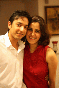 Ahmed Wahab Shah with wife Nida Kazmi Shah